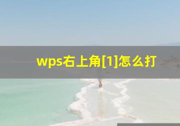 wps右上角[1]怎么打